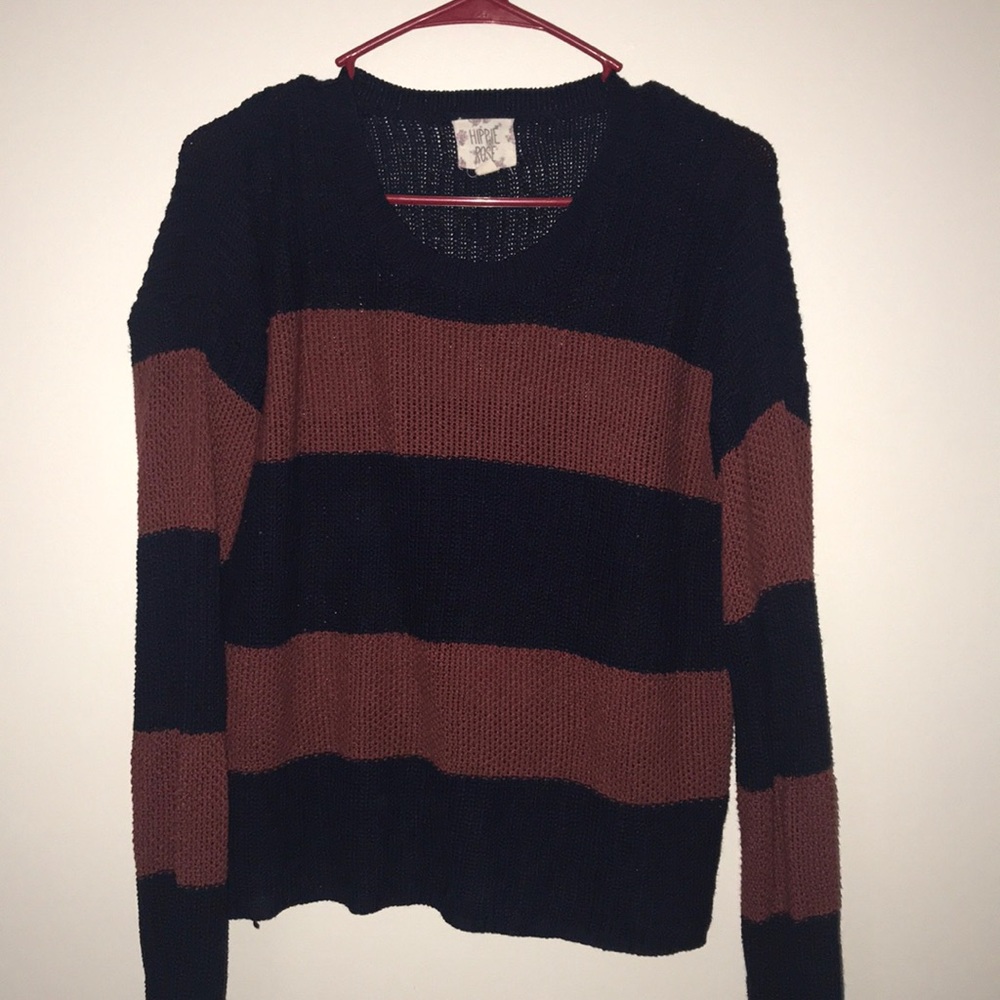 Navy blue and orange sweater size large